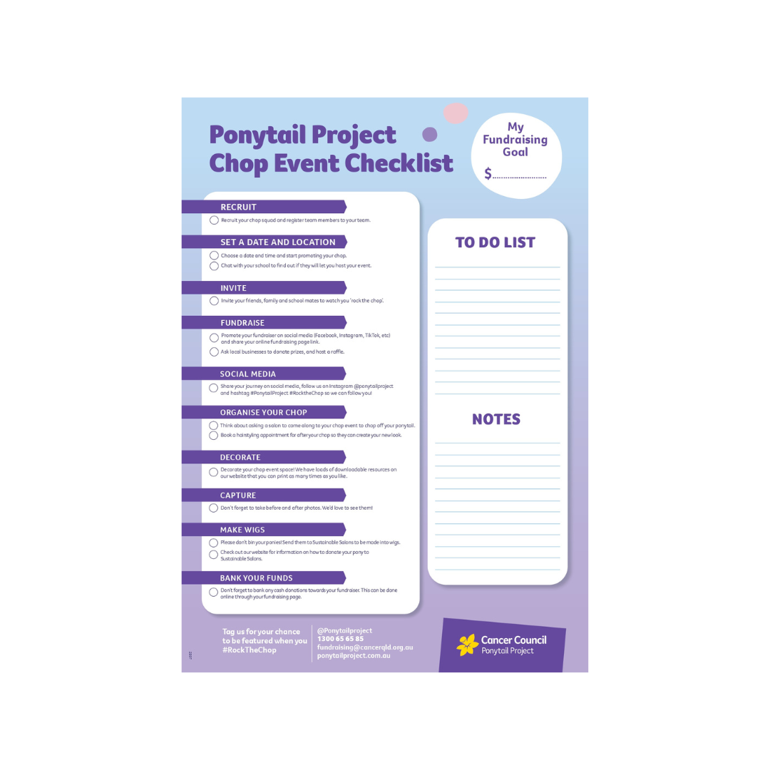 Chop Event Checklist
