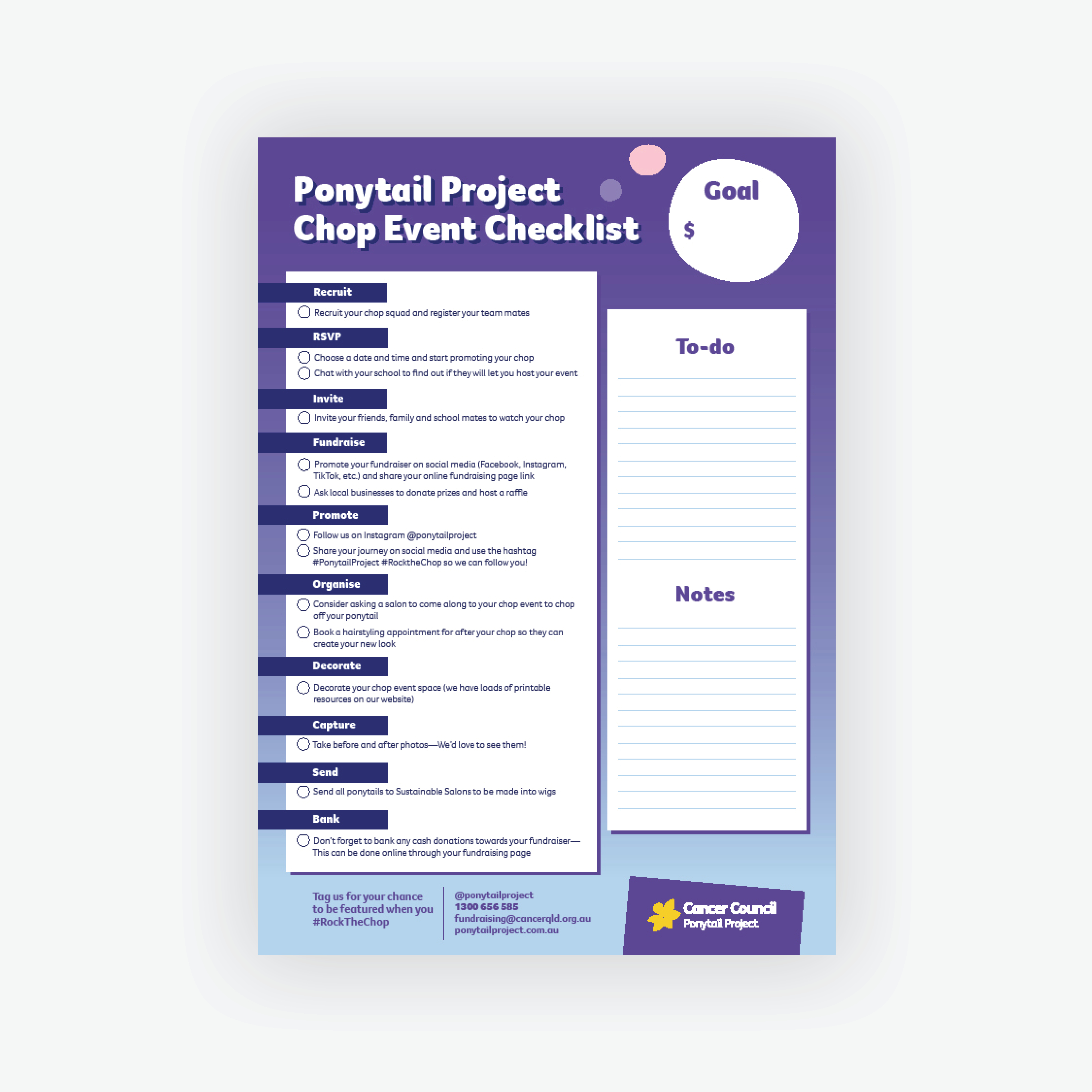 Chop Event Checklist